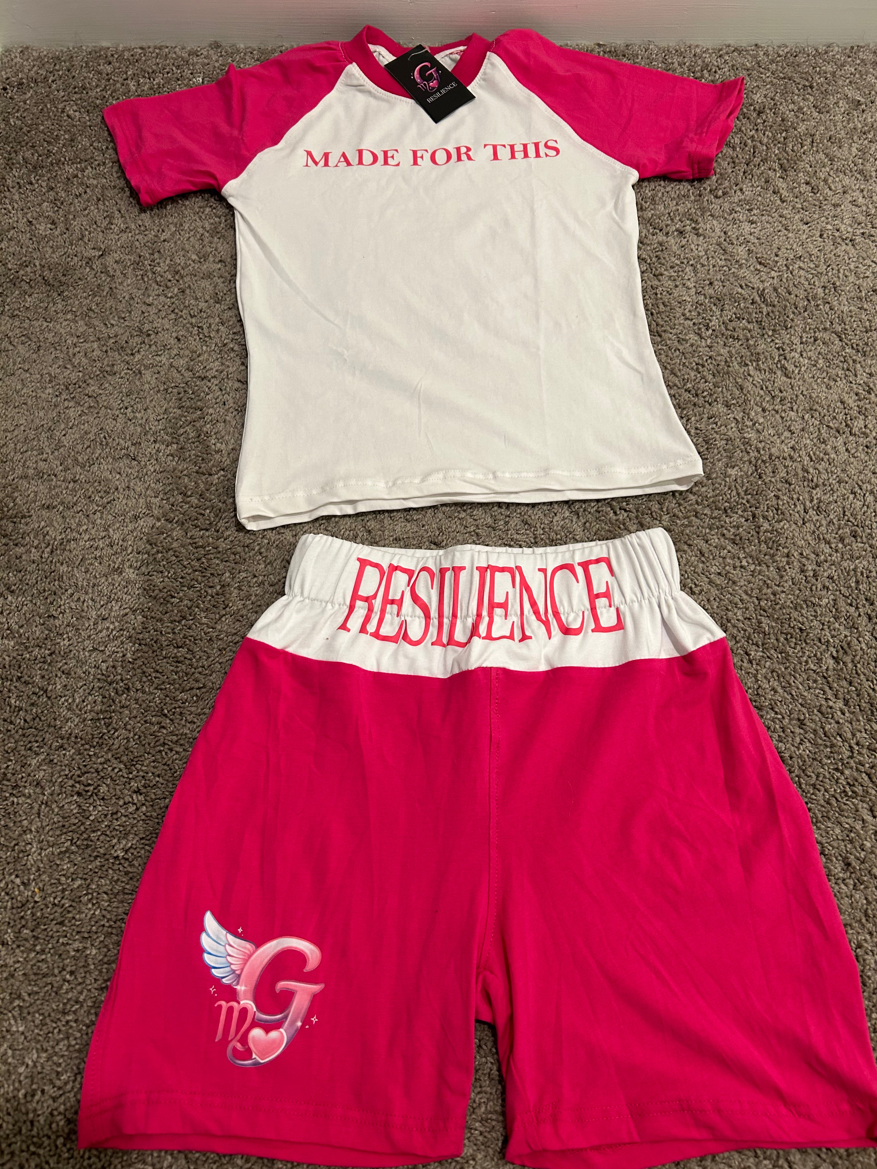T-shirt & shorts set ..... hot pink medium & large ......